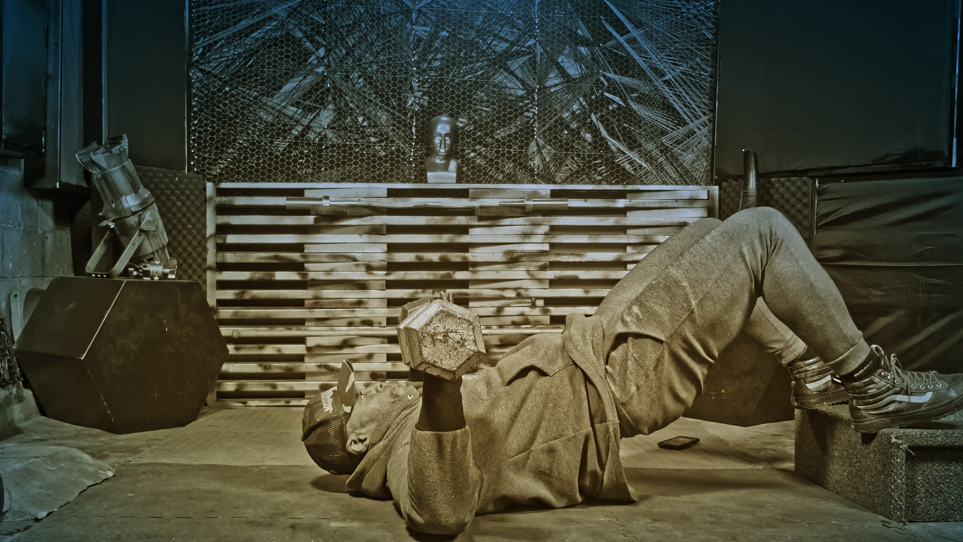 The Best Muscle Building Program at Home Exercise 2: Decline Dumbbell Floor Press: (Lower Chest)