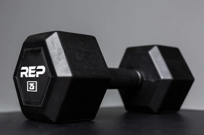 Rep Fitness Rubber Coated Hex Dumbbell