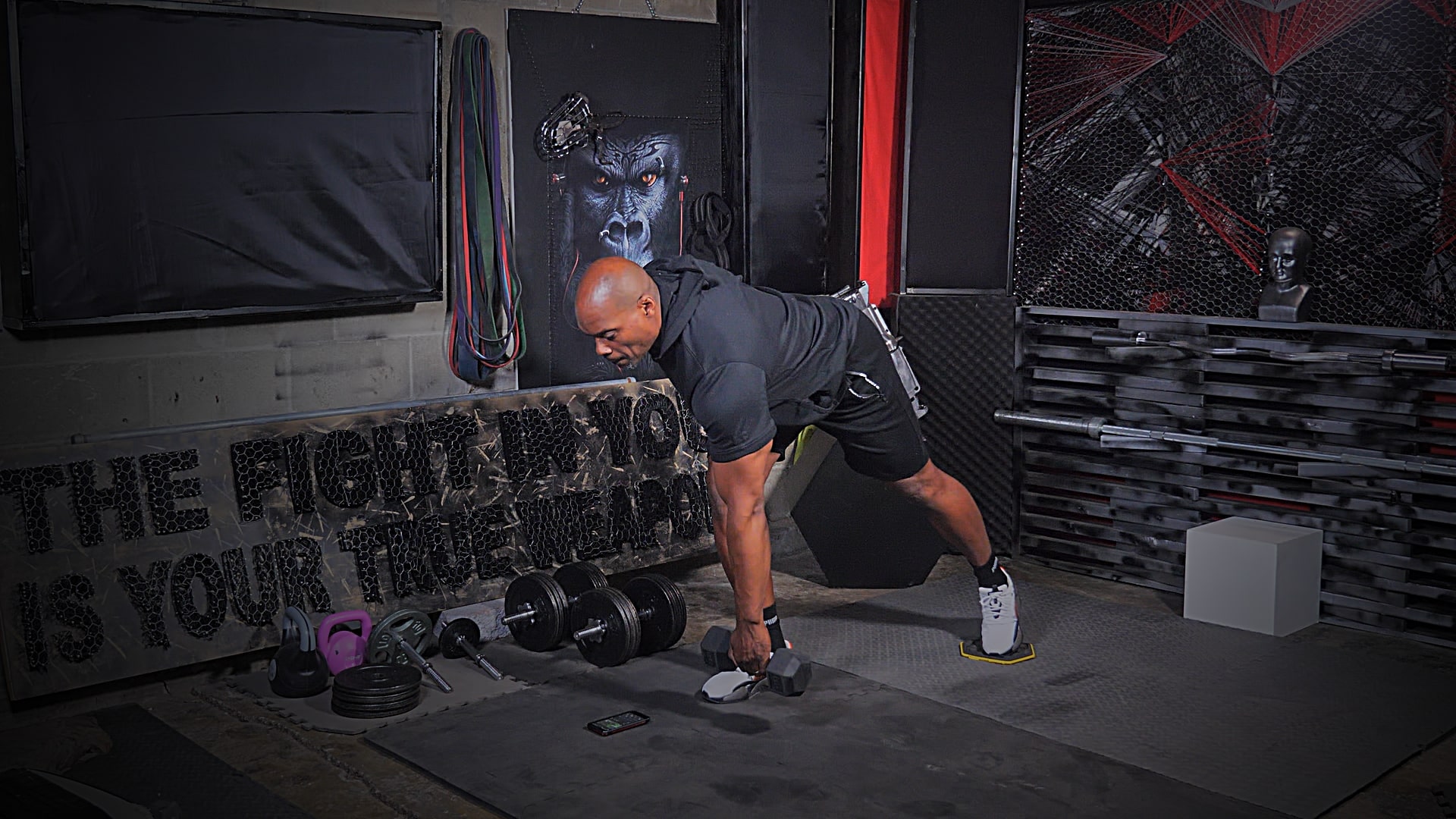 Contralateral Dumbbell Sliding Deadlifts,