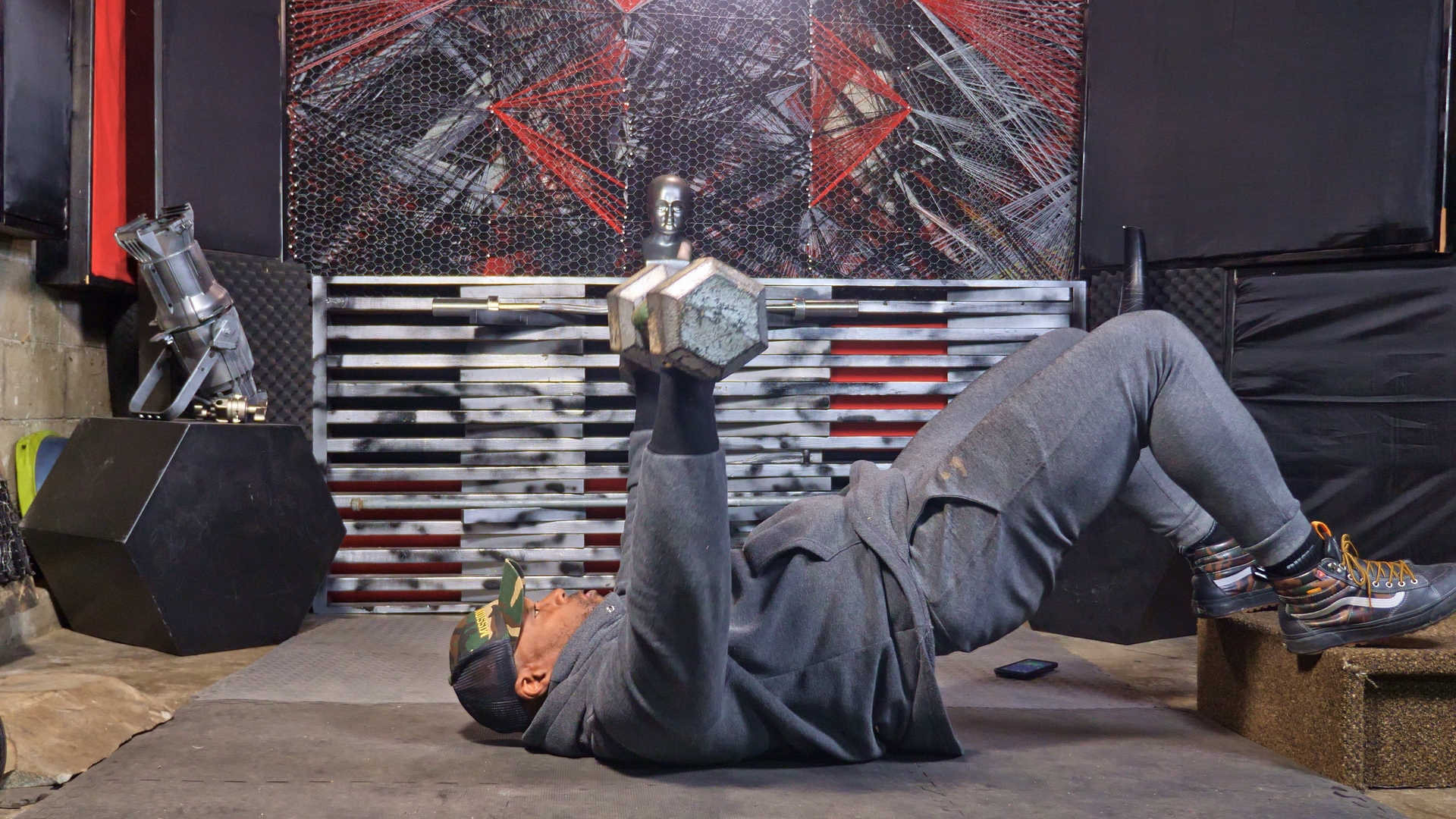 Dumbbell Chest Workout No Bench Exercise 2 –
The Decline Dumbbell Floor Press: Finish Position