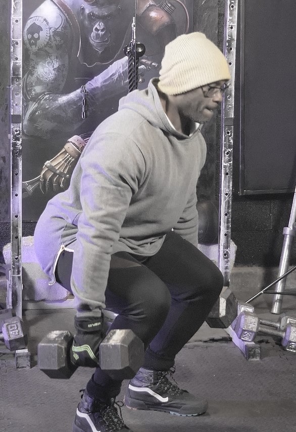 Dumbbell RDL into Squat Position 4